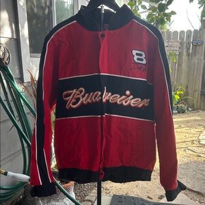 Budweiser Dale Earnhardt Jr Red and Black Racing Jacket - Large